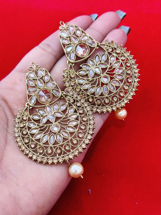 Golden Polki Earrings