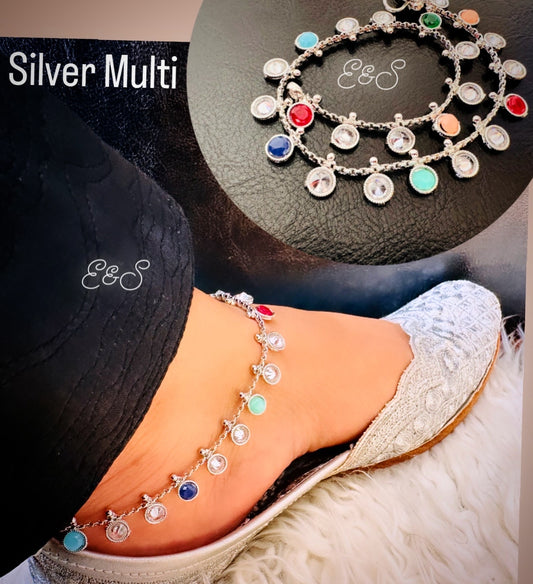 Anklets Polki - Multi Colour